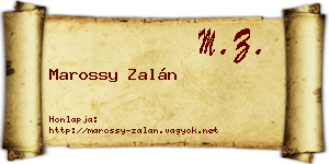 Marossy Zalán névjegykártya