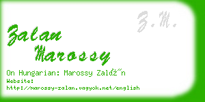 zalan marossy business card